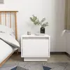 Image de vidaXL Table de chevet - Bois de pin - Blanc