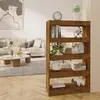 Image de vidaXL Bibliothèque/Séparateur de pièce - Chêne fumé