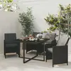 Image de vidaXL Ensemble à manger de jardin 5pcs poly rotin noir