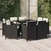 Image de vidaXL Ensemble à manger 9 pcs - Noir