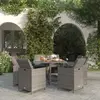 Image de vidaXL Ensemble à dîner de jardin 9 pcs gris