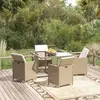 Image de vidaXL Ensemble à Manger Jardin 5 pcs Poly Rotin Beige