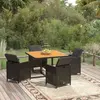 Image de vidaXL Ensemble à dîner de jardin 5 pcs noir
