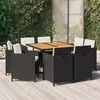 Image de vidaXL Ensemble à manger de jardin 9 pcs - Résine tressée