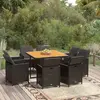 Image de VIDAXL Ensemble à manger de jardin - Noir résine tressée