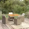 Image de vidaXL Ensemble à Manger de Jardin 5 Pièces - Poly Rotin Beige