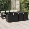 Image de vidaXL Ensemble à manger de jardin 9 pcs Résine tressée Noir