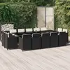 Image de Ensemble à manger jardin vidaXL - 15 pcs Résine noir