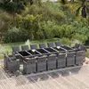 Image de vidaXL Ensemble à dîner de jardin coussins 17 pcs Résine tressée Gris