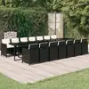 Image de vidaXL Ensemble à manger de jardin 15 pièces Résine tressée Noir