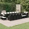 Image de vidaXL Ensemble dîner jardin 19 pcs Noir