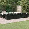 Image de VidaXL Ensemble à manger de jardin 17 pcs - Noir rotin