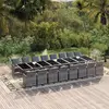 Image de vidaXL Ensemble à manger de jardin 17 pcs et coussins résine tressée