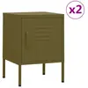Image de vidaXL Tables de Chevet - Vert Olive