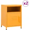 Image de vidaXL Tables Chevet Jaune Moutarde Acier
