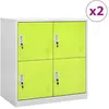 Image de vidaXL Armoires à casiers 2 pcs - Gris clair/Vert