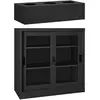 Image de vidaXL Armoire à portes coulissantes avec jardinière Anthracite