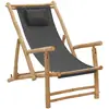 Image de vidaXL Chaise de terrasse - Bambou et toile - Gris foncé