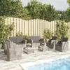 Image de Salon de jardin vidaXL Gris Résine tressée
