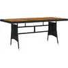 Image de vidaXL Table de jardin Noir 160x70 cm Résine et acacia