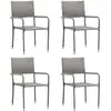Image de vidaXL Chaises de Jardin Empilables - Lot de 4 Gris
