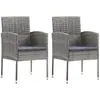 Image de vidaXL Chaises de jardin coussins gris foncé - 2 pcs