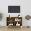 Image de vidaXL Meuble TV Pieds Bois Chêne Marron