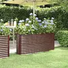 Image de vidaXL Lit surélevé de jardin - Marron Acier