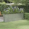 Image de vidaXL Lit surélevé de jardin acier argenté 224x40x68 cm