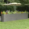 Image de vidaXL Lit surélevé de jardin - 332x40x68 cm - Gris acier