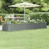 Image de vidaXL Lit surélevé jardin Acier enduit poudre - Gris