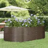 Image de vidaXL Lit surélevé de jardin Marron Acier galvanisé