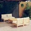 Image de vidaXL Salon de jardin 5 pcs avec coussins - Bois de pin massif