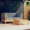 Image de vidaXL Salon de jardin 3 pcs Bois de pin gris