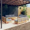 Image de vidaXL Salon de jardin 13 pcs avec coussins - Bois de pin