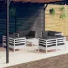 Image de vidaXL Salon de Jardin - 9 Pièces - Anthracite - Bois de Pin
