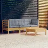 Image de vidaXL Salon de jardin 4 pcs - Gris