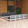 Image de vidaXL Salon de Jardin 9 pcs Coussins Bois de Pin Massif