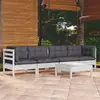 Image de vidaXL Salon de jardin 5 pcs avec coussins - Bois de pin massif