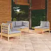 Image de VidaXL Salon de jardin 4 pcs - Noir