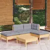 Image de vidaXL Salon de jardin 5 pcs Gris Bois de pin