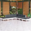 Image de vidaXL Salon de jardin 7 pcs - Blanc