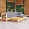 Image de vidaXL Salon de jardin 5 pcs - Bois de pin massif