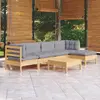 Image de vidaXL Salon de jardin 6 pcs - Gris