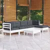 Image de vidaXL Salon de jardin 6 pcs - Bois de pin blanc