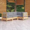 Image de vidaXL Salon de jardin 4 pcs - Gris