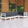 Image de vidaXL Salon de jardin 5 pcs - Bois de pin blanc