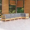 Image de vidaXL Salon de jardin - 6 pièces avec coussins gris