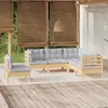 Image de vidaXL Salon de Jardin - 5 Pièces - Gris - Bois de Pin