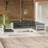 Image de vidaXL Salon de jardin 5 pcs Bois de pin - Blanc/Anthracite